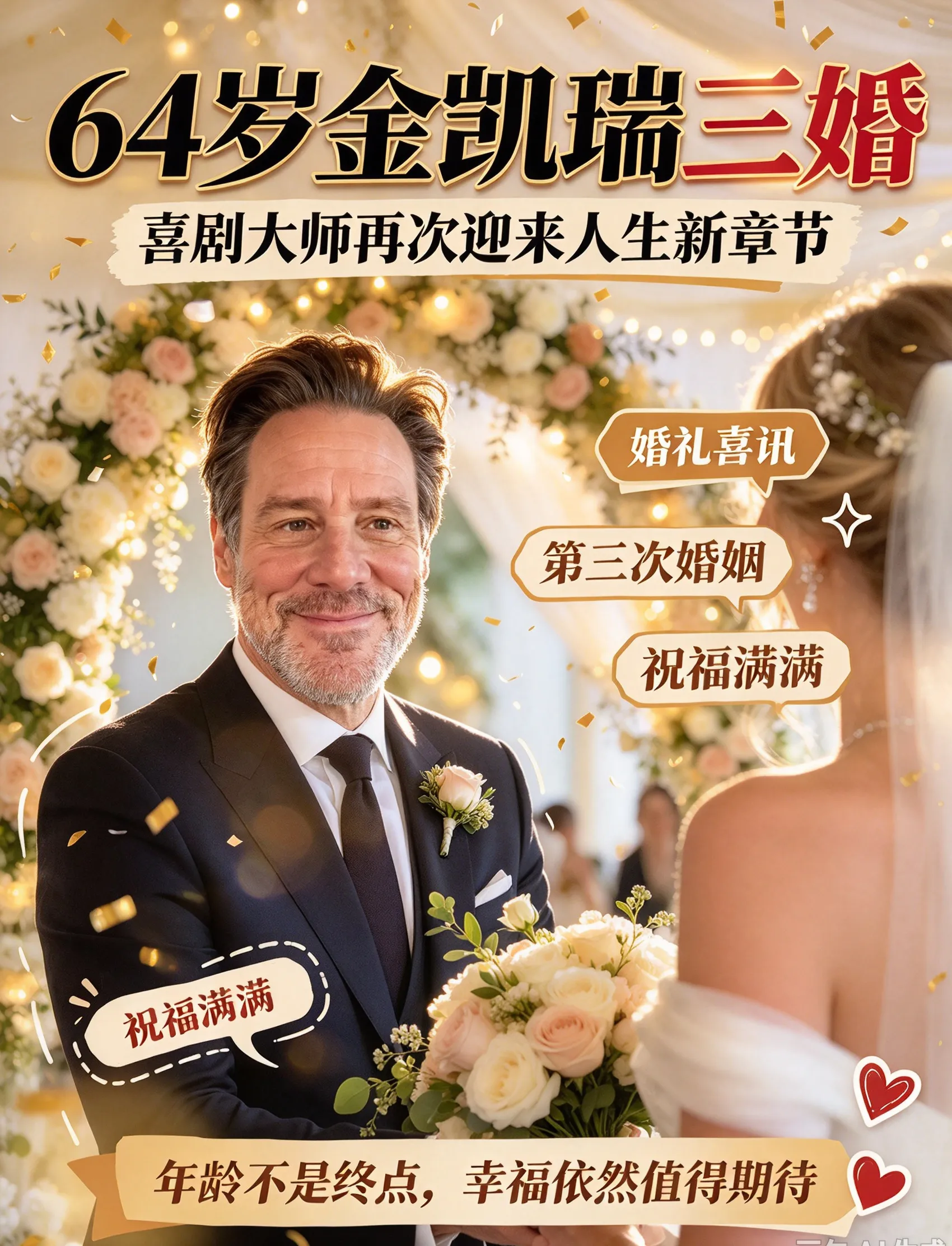 64岁金凯瑞三婚：那个逗笑全世界的人，终于把自己逗笑了