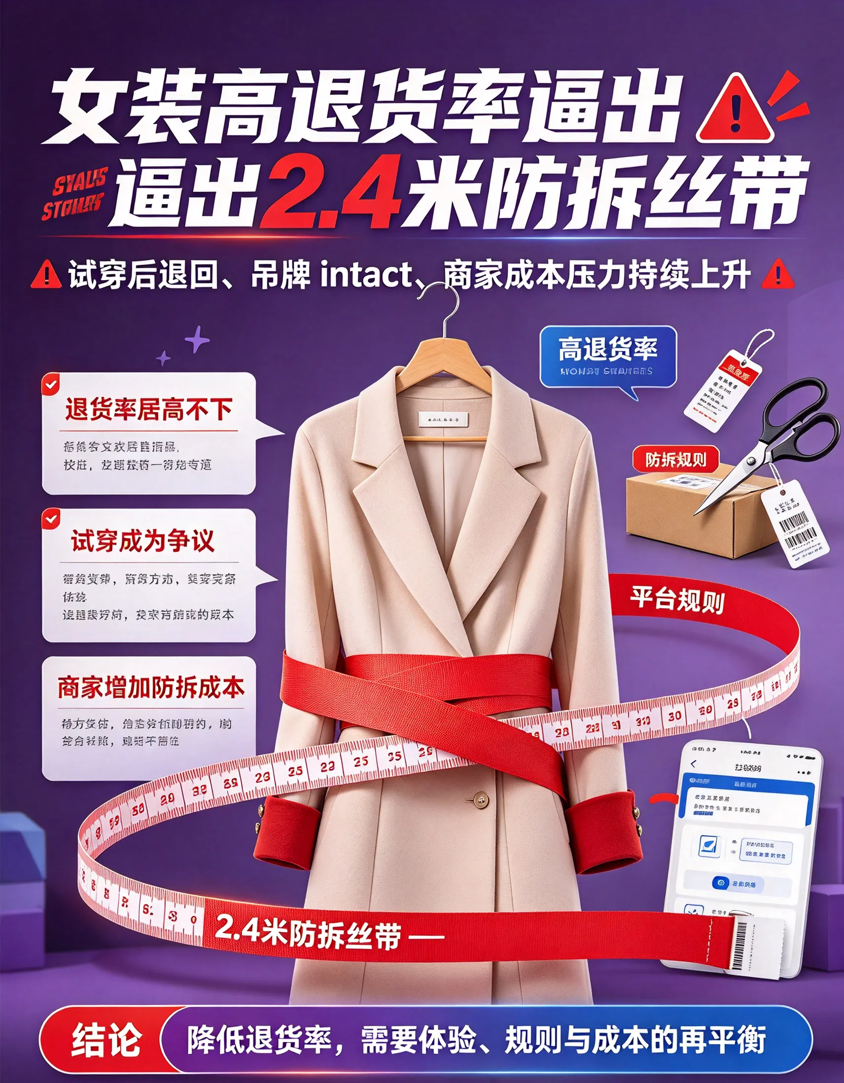 女装高退货率逼出2.4米防拆丝带：当“免费试衣间”逼出一场畸形的信任攻防战