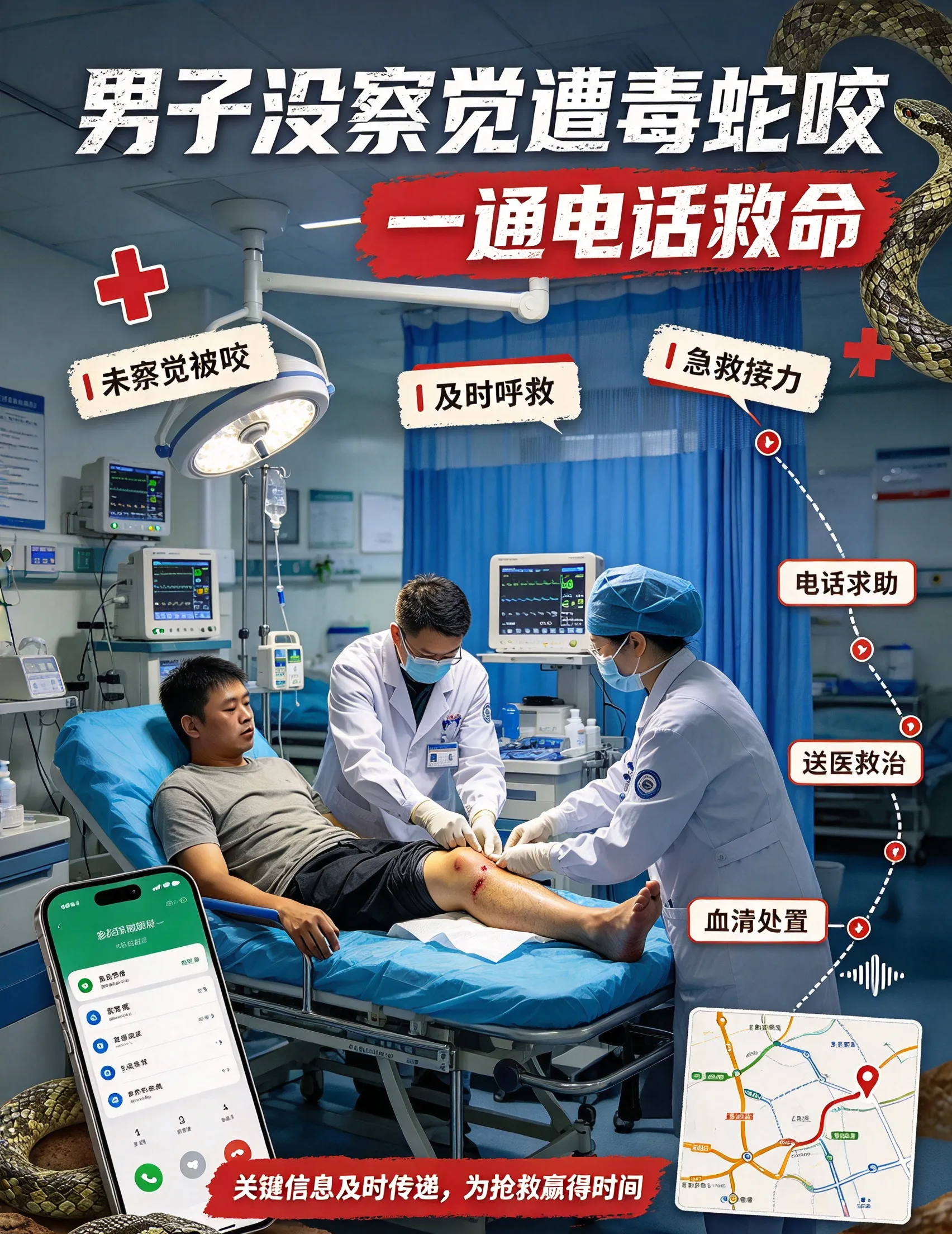 不痛不痒的“死亡一咬”：男子被剧毒银环蛇咬伤毫无察觉，深夜一通电话把他从鬼门关拉了回来