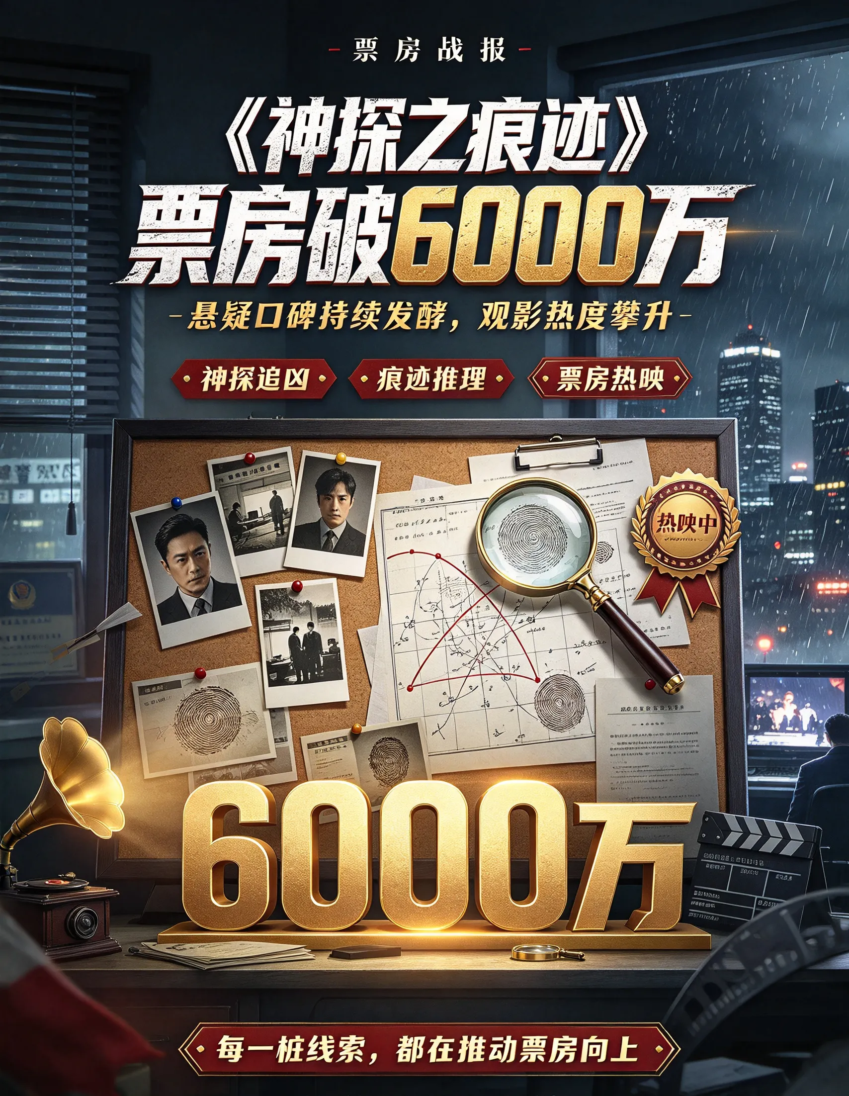 破6000万！《神探之痕迹》首日断层领跑，陈思诚用一枚“痕迹”撬动了国庆档