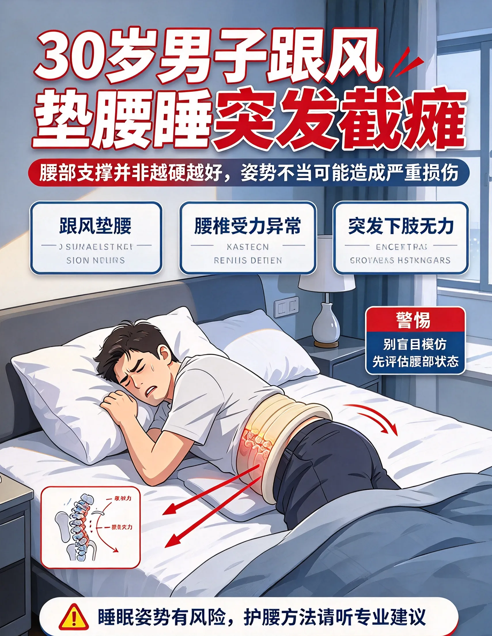 跟风“垫腰睡”一夜后突发截瘫：一个30岁男子的惊魂48小时，与短视频“护腰偏方”背后的流量陷阱