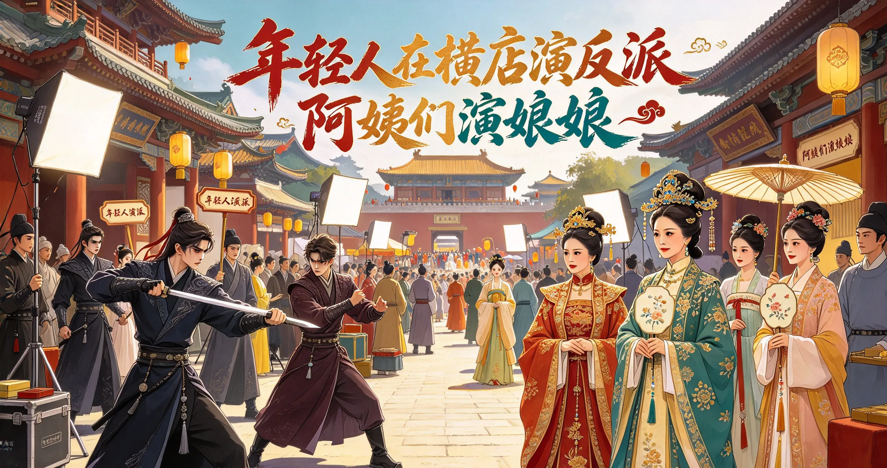 年轻人在横店演反派，阿姨们演娘娘：388元，在片场重新活一次